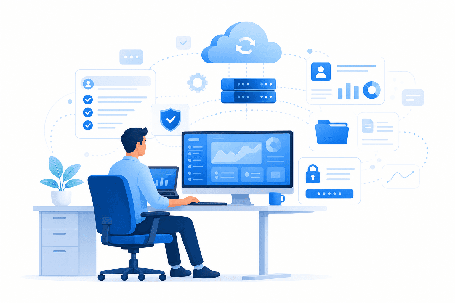 Client workspace dashboard illustration